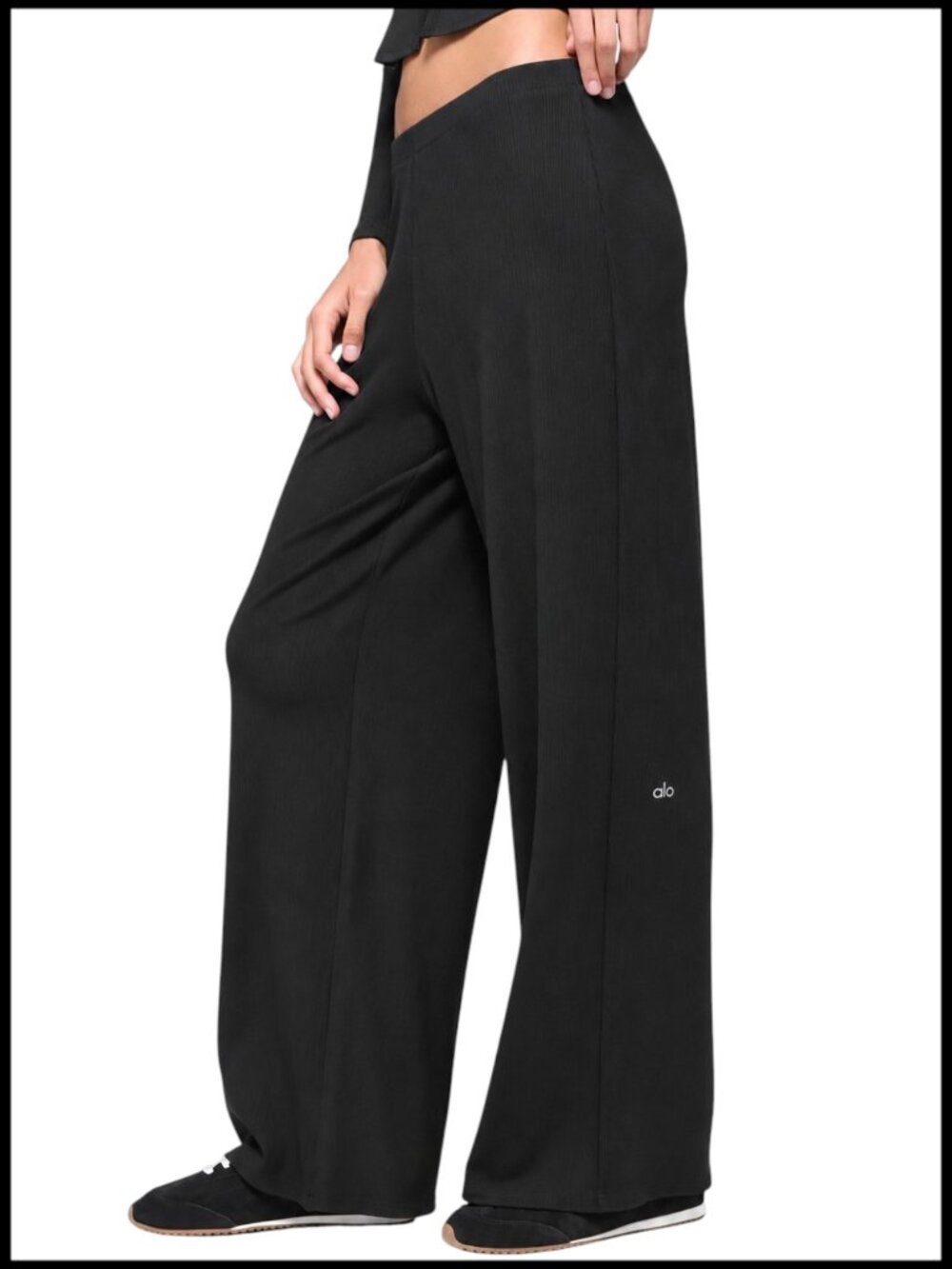 Alo Yoga Mid-Rise Dreamlight Straight Pants Ribbed Modal S